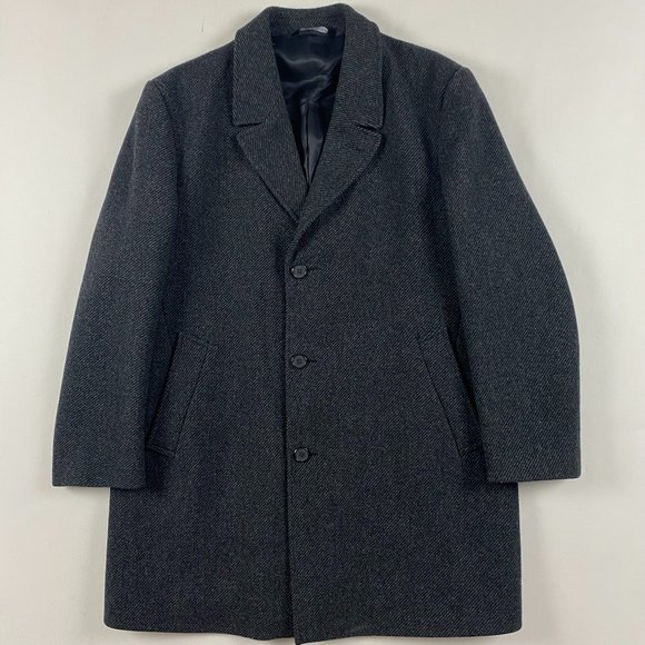 Broadhurst & Taylor Other - Vintage Broadhurst & Taylor Herringbone Tweed Wool Top Coat Overcoat Men's 44 R